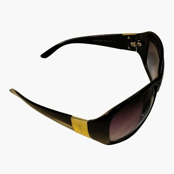 Kenneth Cole Reaction Sunglasses Black Gold Accent Hollywood Costume Shabby - Picture 1 of 6